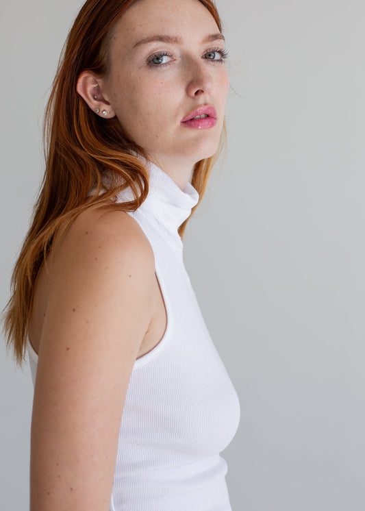 Racerback Mock Neck Tank in XS view 2 - Racerback Mock Neck Tanks (top)