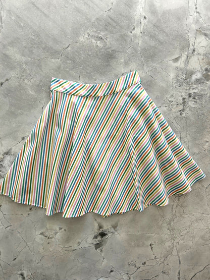 Rainbow Stripe Skater Skirt in M view 3 - Rainbow Striped Skirt Set