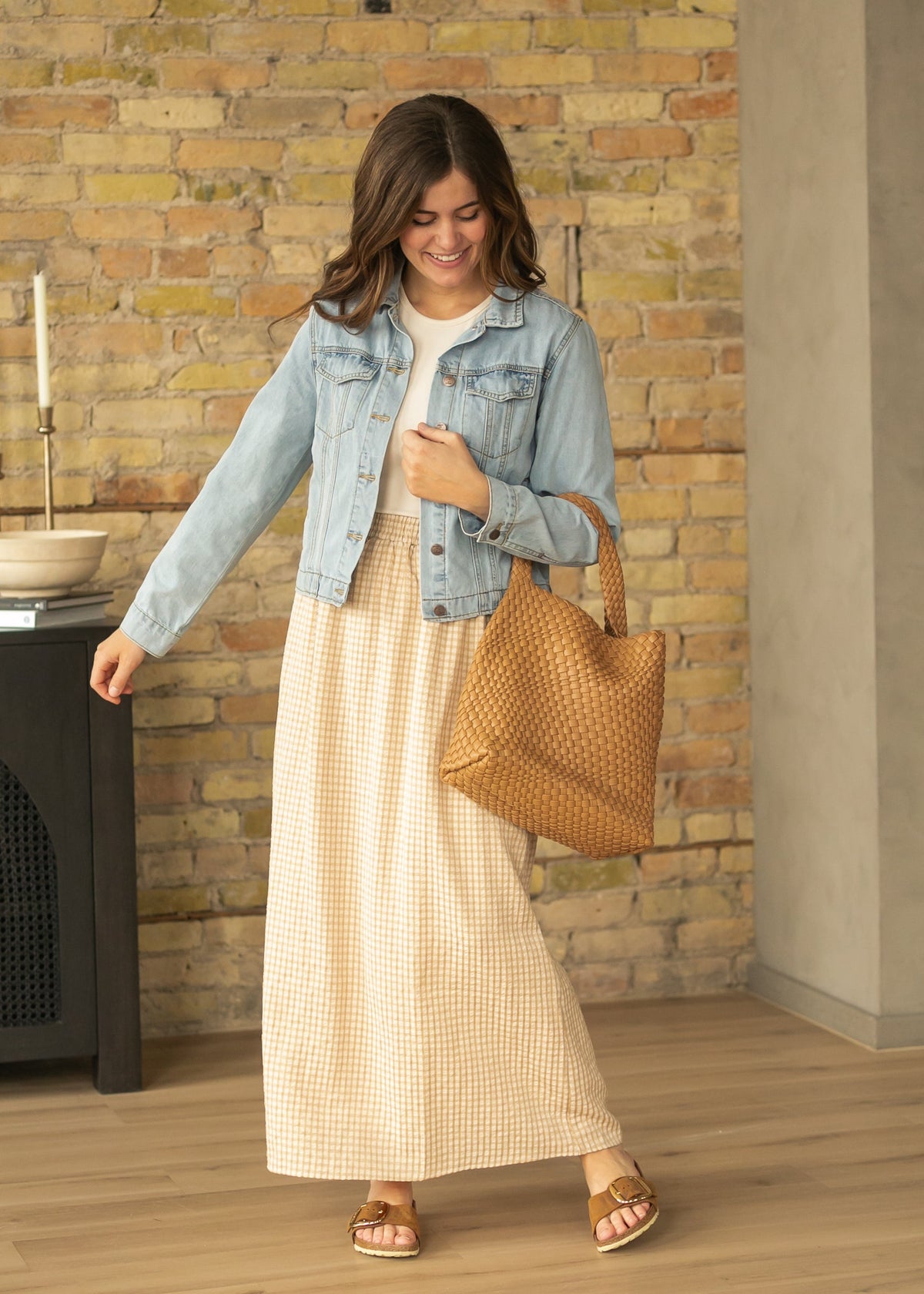 Rayne Modern Gingham Maxi Skirt view 13 (dress)