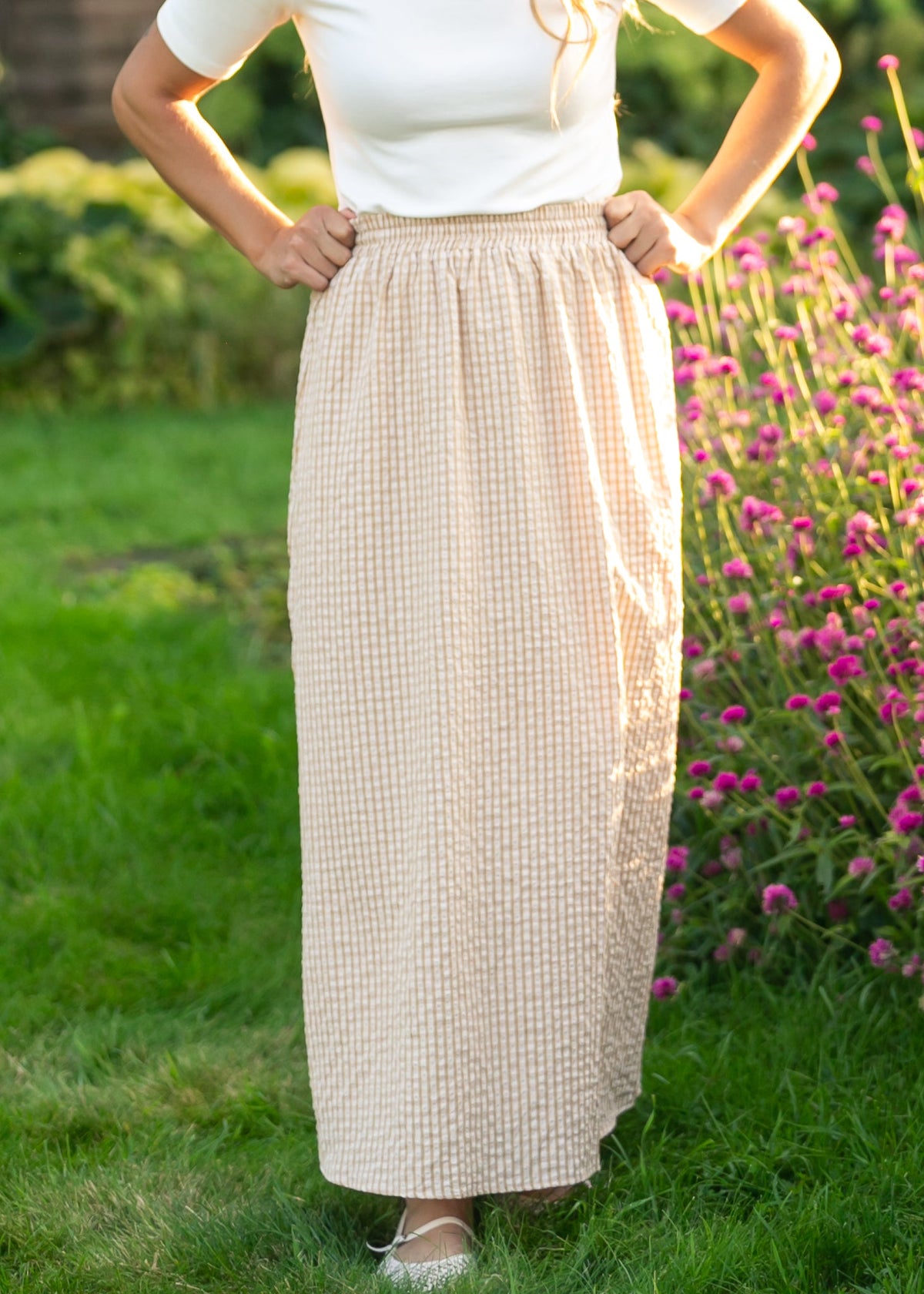 Rayne Modern Gingham Maxi Skirt view 15 (dress)