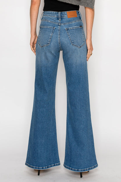 Reese Tummy Control Relaxed High Rise Palazzo Jeans in 13 (30) view 7 - High-Waisted (bottom)