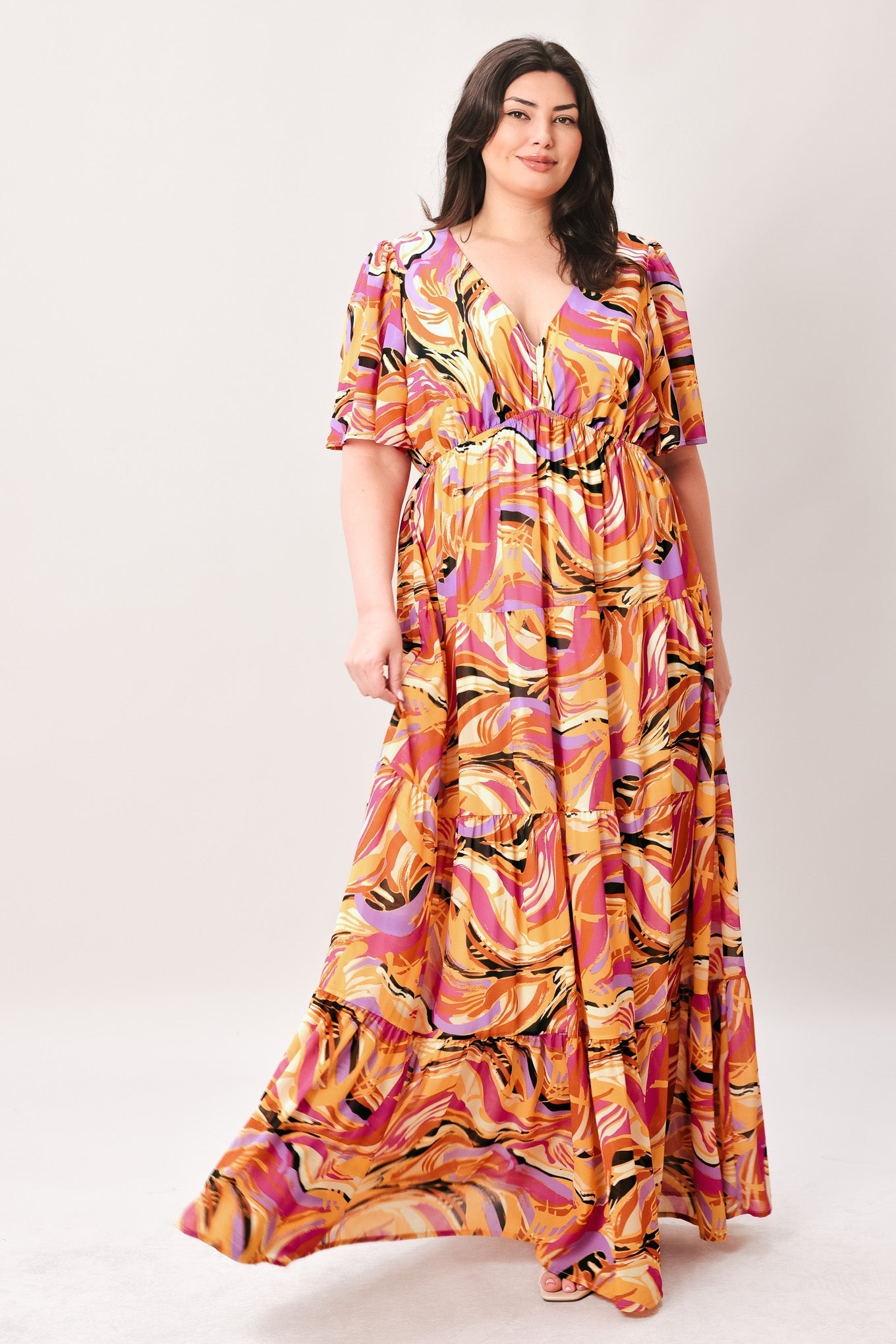 Refreshing Vibe Woven Maxi Dress in MUSTARD MAGENTA