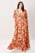Refreshing Vibe Woven Maxi Dress MUSTARD MAGENTA (dress) - maxi dress, woven maxi dress - shop at us.meeeshop