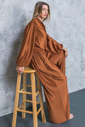 Regal Romance Woven Pants BROWN view 11 (bottom) - woven pants, romance woven pants - shop at us.meeeshop