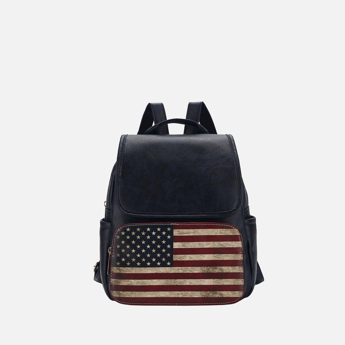 Regina Printed Flag Backpack Handbag in Beige