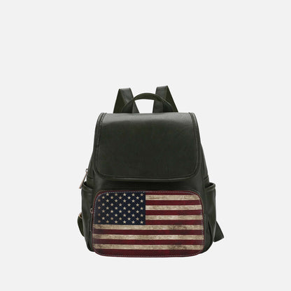 Regina Printed Flag Backpack Handbag in Rose Pink view 7
