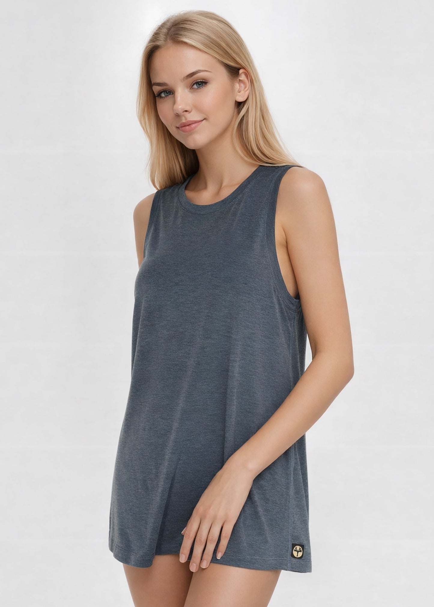 Relaxed Fit Tank Made in USA in Gray view 6 - Relaxed Tank Top