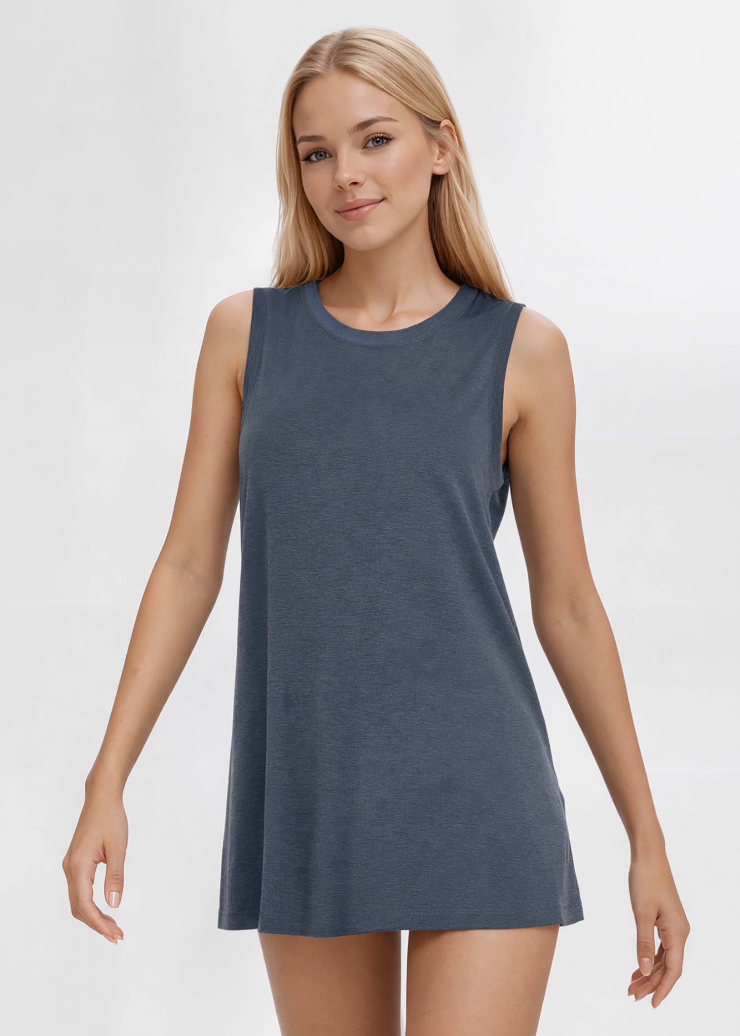 Relaxed Fit Tank Made in USA in Gray view 9 - Relaxed Tank Top