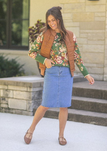Remi Denim Classic Wash Midi Skirt view 26 - Remi Bader Denim Skirt (dress)