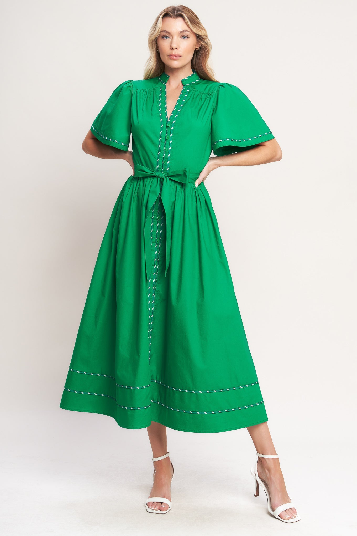 Resort Escape Woven Midi Dress GREEN view 10 (dress) - midi dress, woven midi dress - shop at us.meeeshop