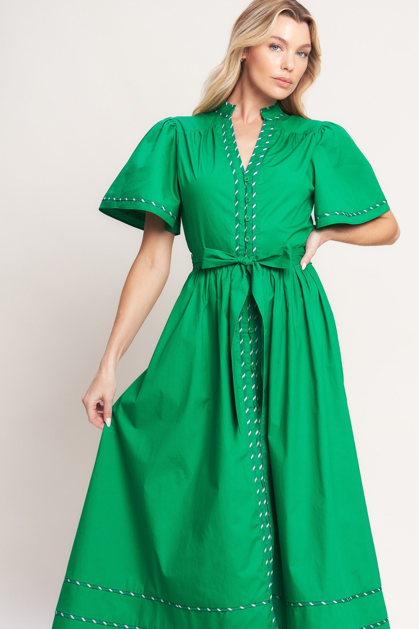 Resort Escape Woven Midi Dress GREEN view 11 (dress) - midi dress, woven midi dress - shop at us.meeeshop