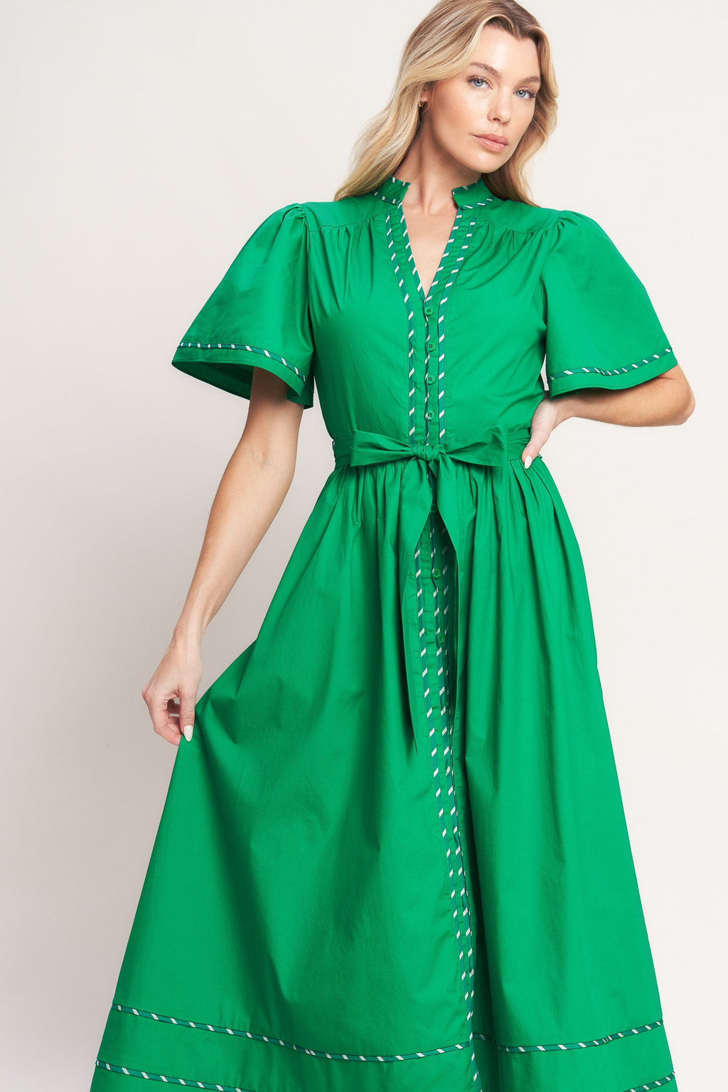 Resort Escape Woven Midi Dress GREEN view 11 (dress) - midi dress, woven midi dress - shop at us.meeeshop