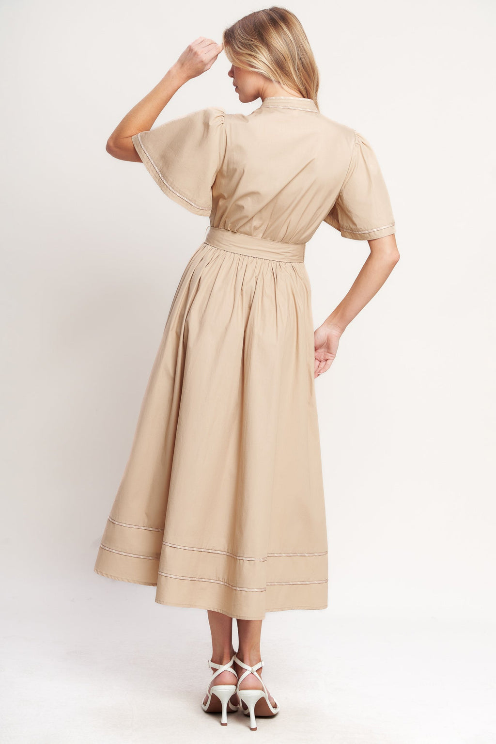Resort Escape Woven Midi Dress GREEN view 7 (dress) - midi dress, woven midi dress - shop at us.meeeshop
