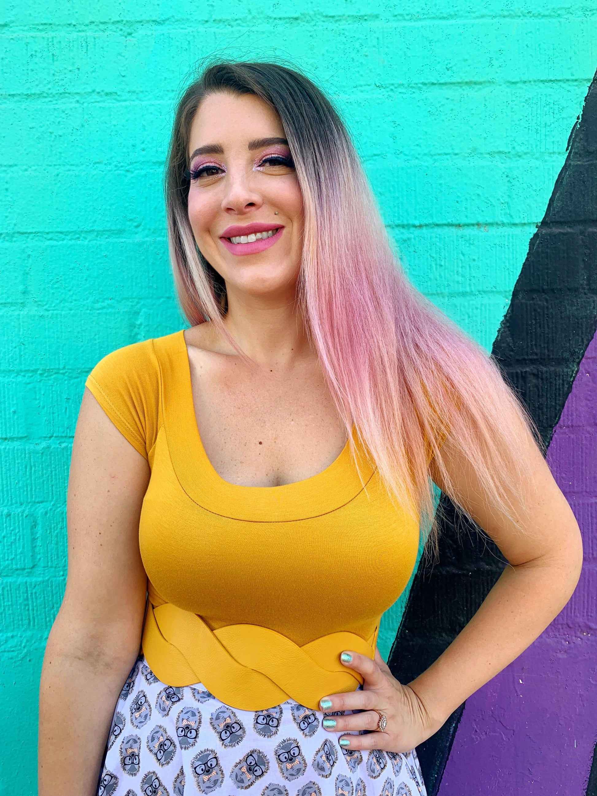 Retro Boat Neck Top in Mustard in XS - Old Boat Top View