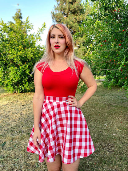 Retro Boat Neck Top in Red in XL view 5 - Old Boat Top View