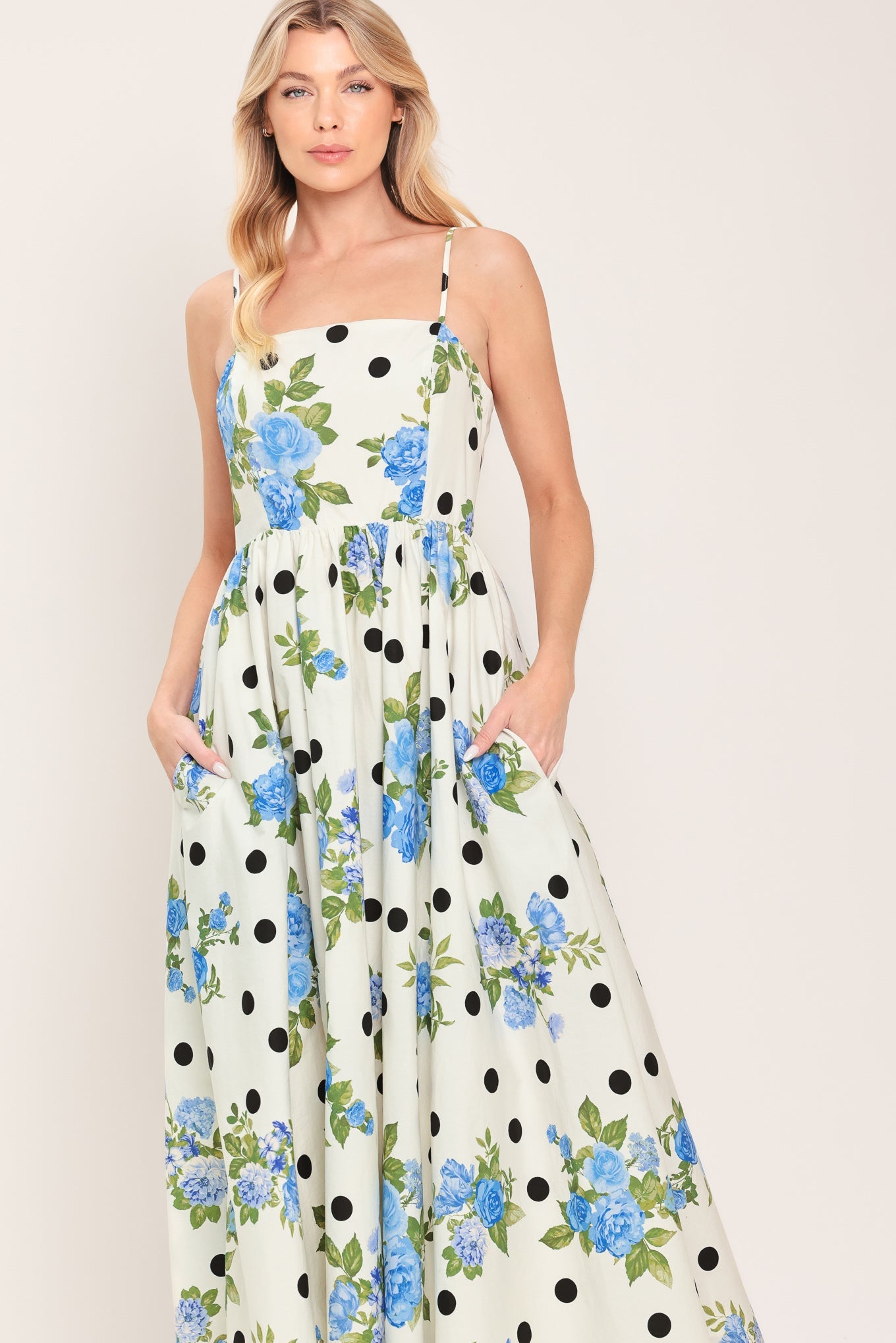 Retro Flora Woven Midi Dress view 4 - Retro Floral Dress