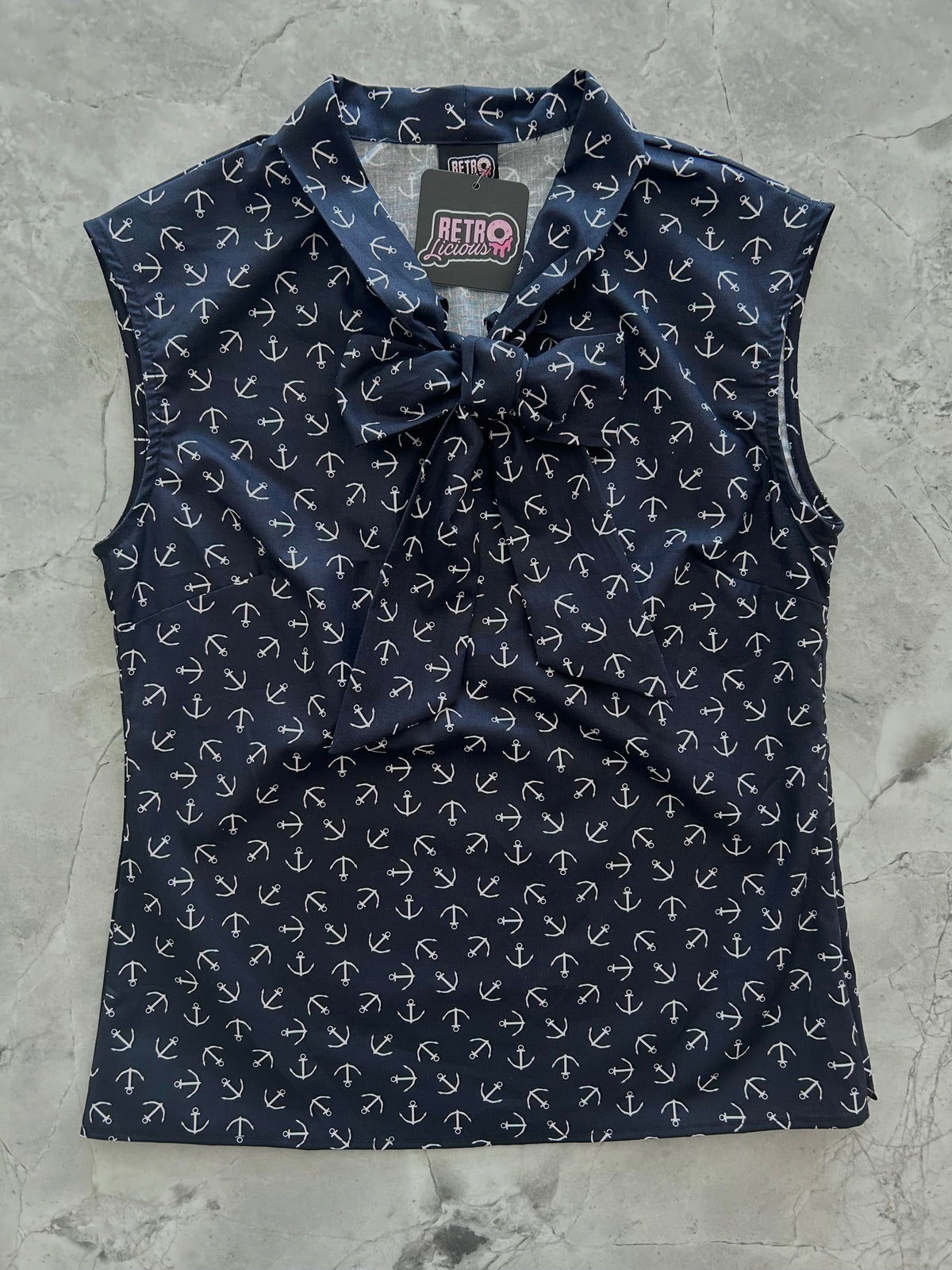 Retrolicious Anchor Bow Top - MeeeShop Women's Fashion