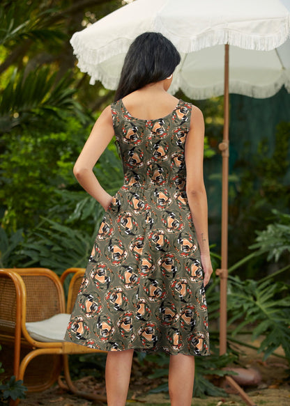 Retrolicious Badger Fit & Flare Dress in L view 4 - Badger Dress