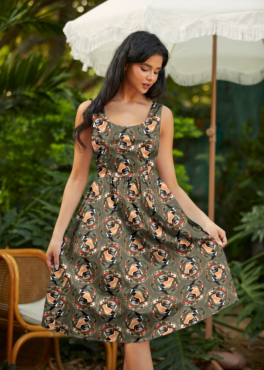 Retrolicious Badger Fit & Flare Dress in M view 3 - Badger Dress