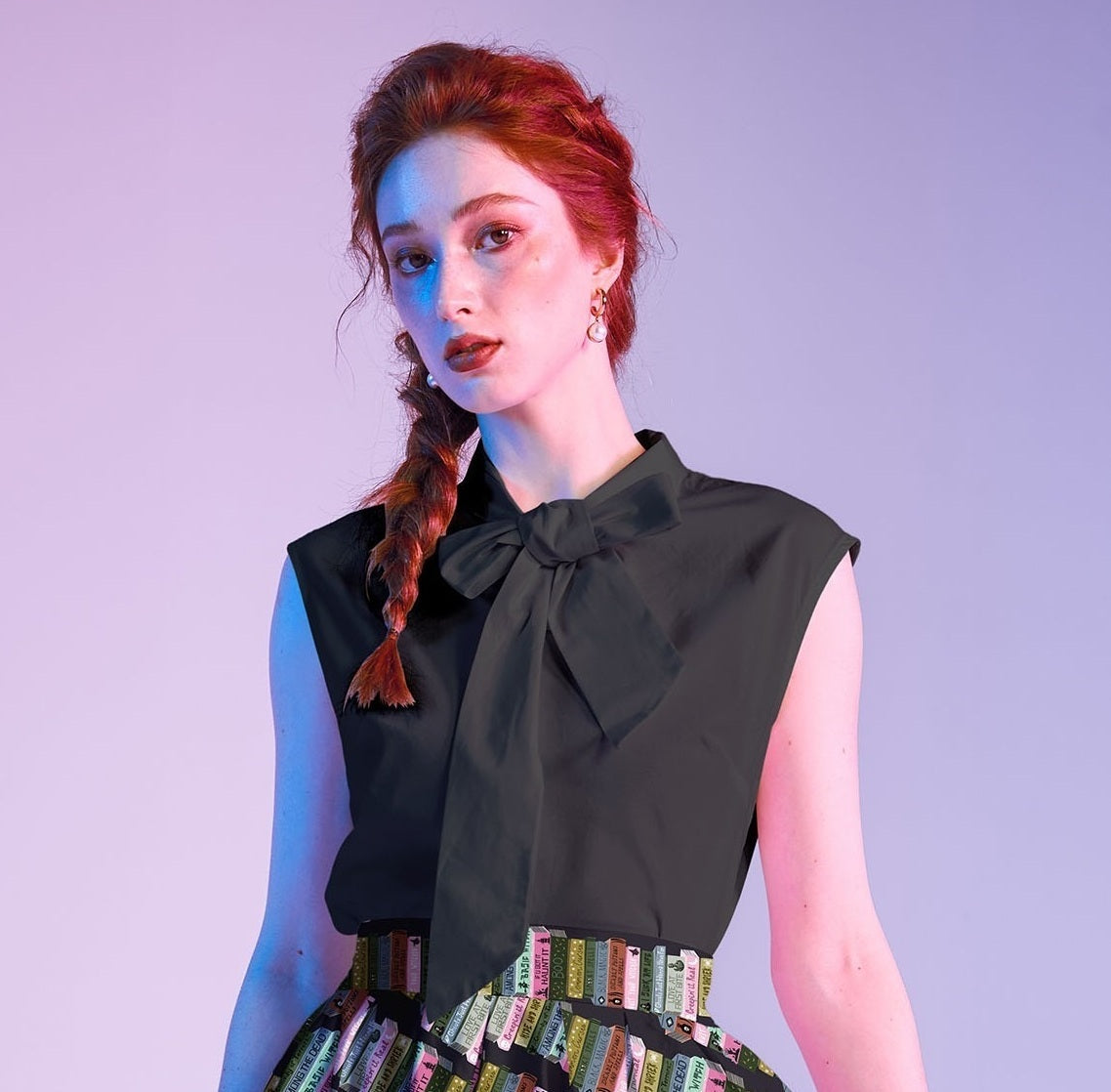Retrolicious Black Bow Top in XS