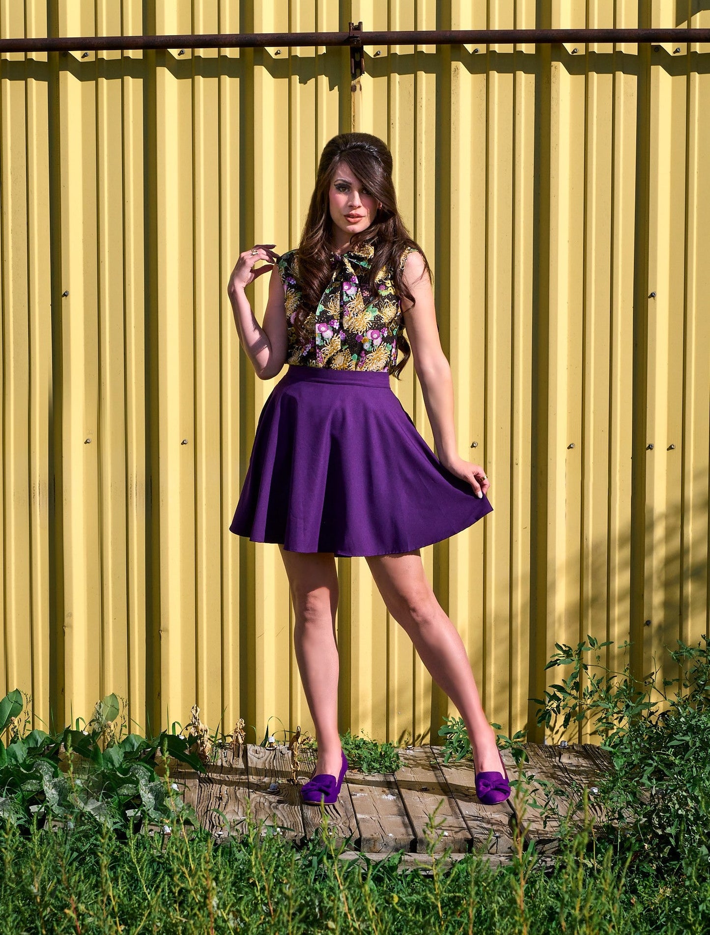 Retrolicious Bloom Bow Top in M view 3 - Flower Bow Top