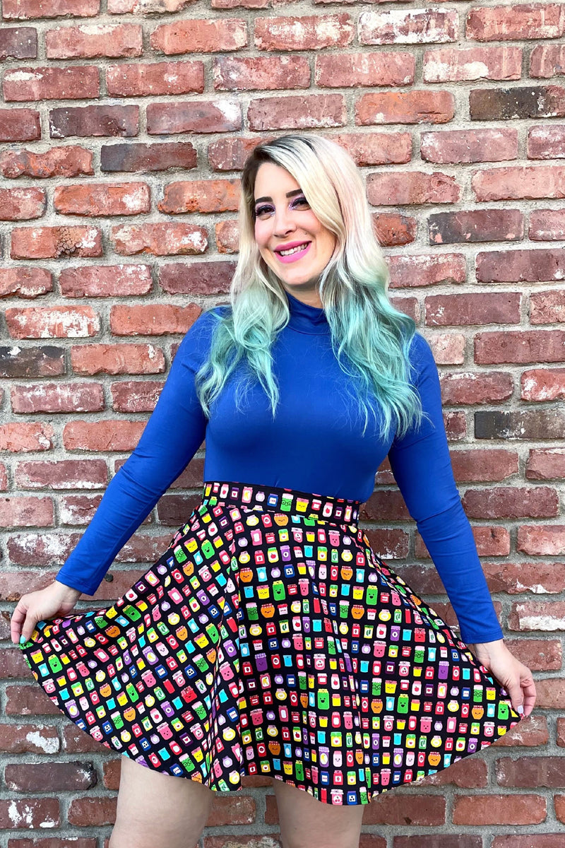 Retrolicious Blue Mock Neck Top in S view 2 - Blue Smock Top