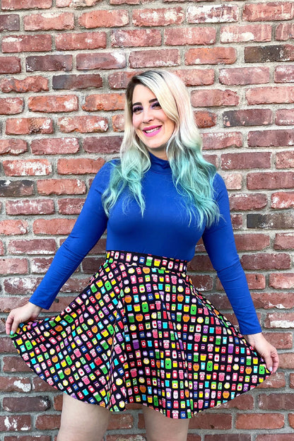 Retrolicious Blue Mock Neck Top in S view 2 - Blue Smock Top