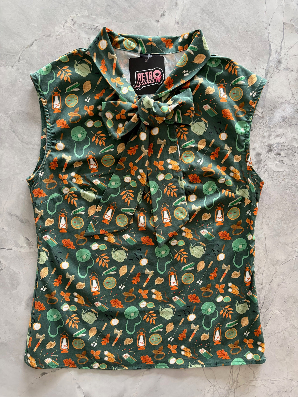 Retrolicious Camping Bow Top - MeeeShop Women's Fashion