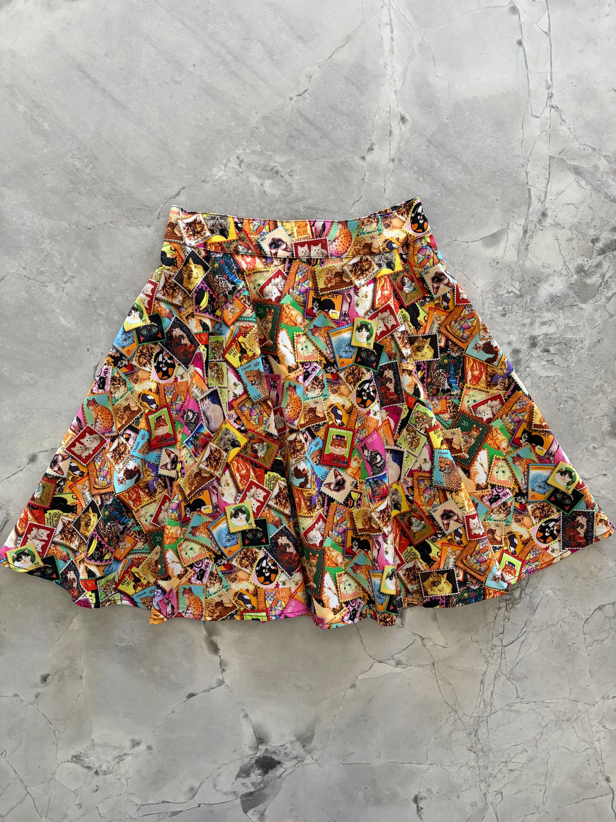 Retrolicious Cat Stamps Skater Skirt in M view 3