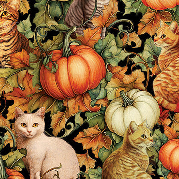 Retrolicious Cats & Pumpkins A-line Skirt in S view 2 - Retrolicious Skirts