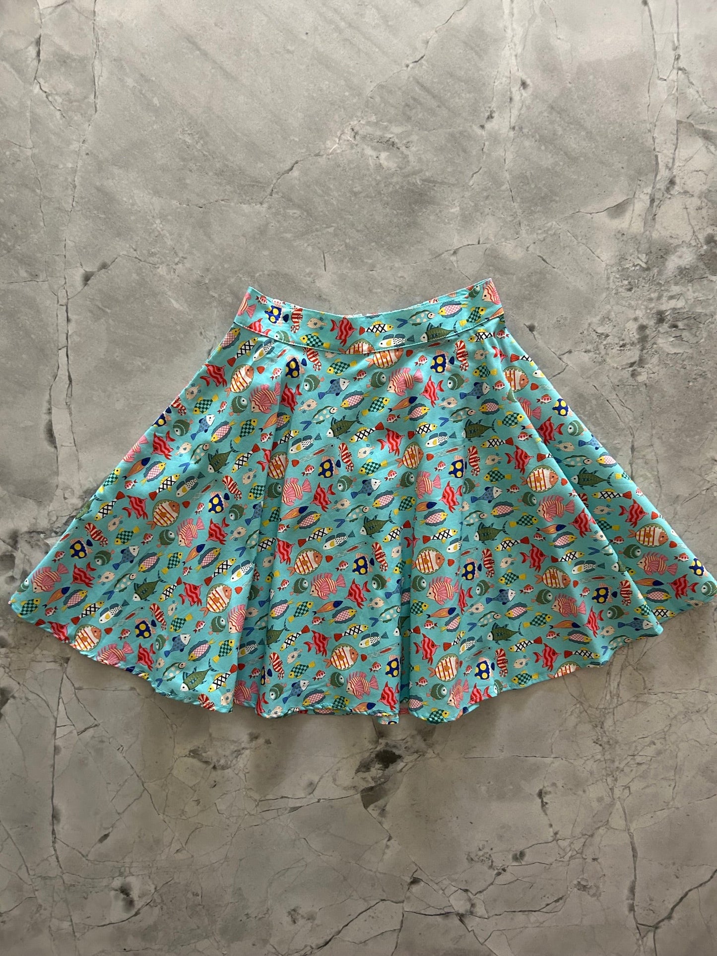 Retrolicious Colorful Fish Skater Skirt in XL view 5 - Colorful Skirt Fish