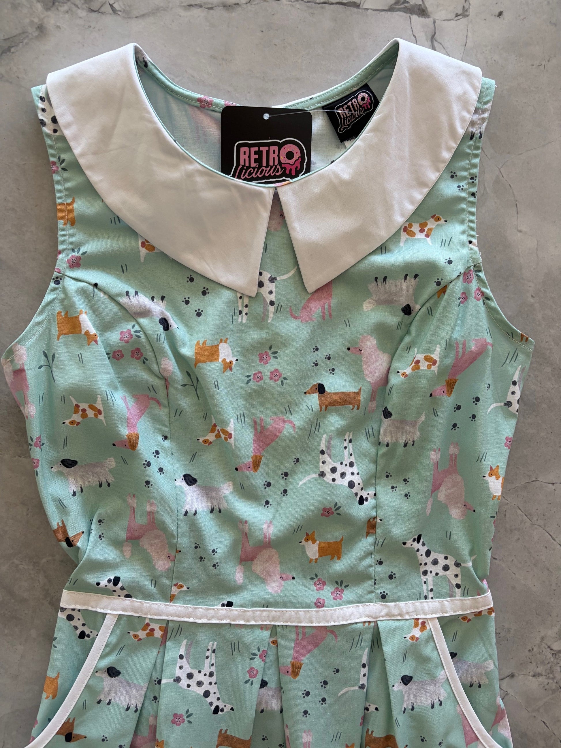 Retrolicious Dogs Collared Dress in 1X view 6 - Dog Collar Dress