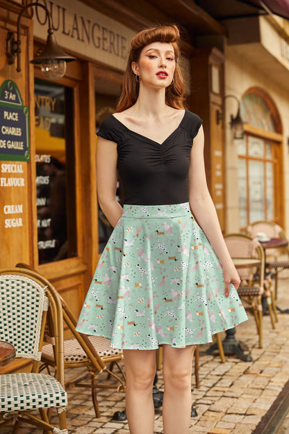 Retrolicious Dogs Skater Skirt in XS - Dogs Skating