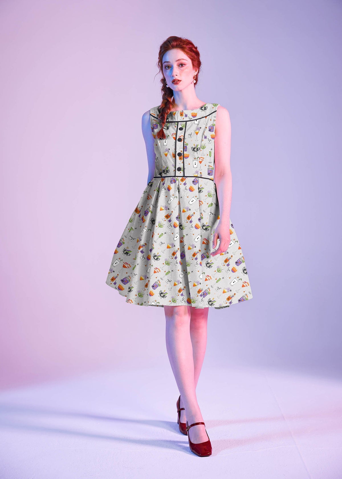 Retrolicious Elizabeth Dress in Witches Brew in XL view 5 - Brew Dress
