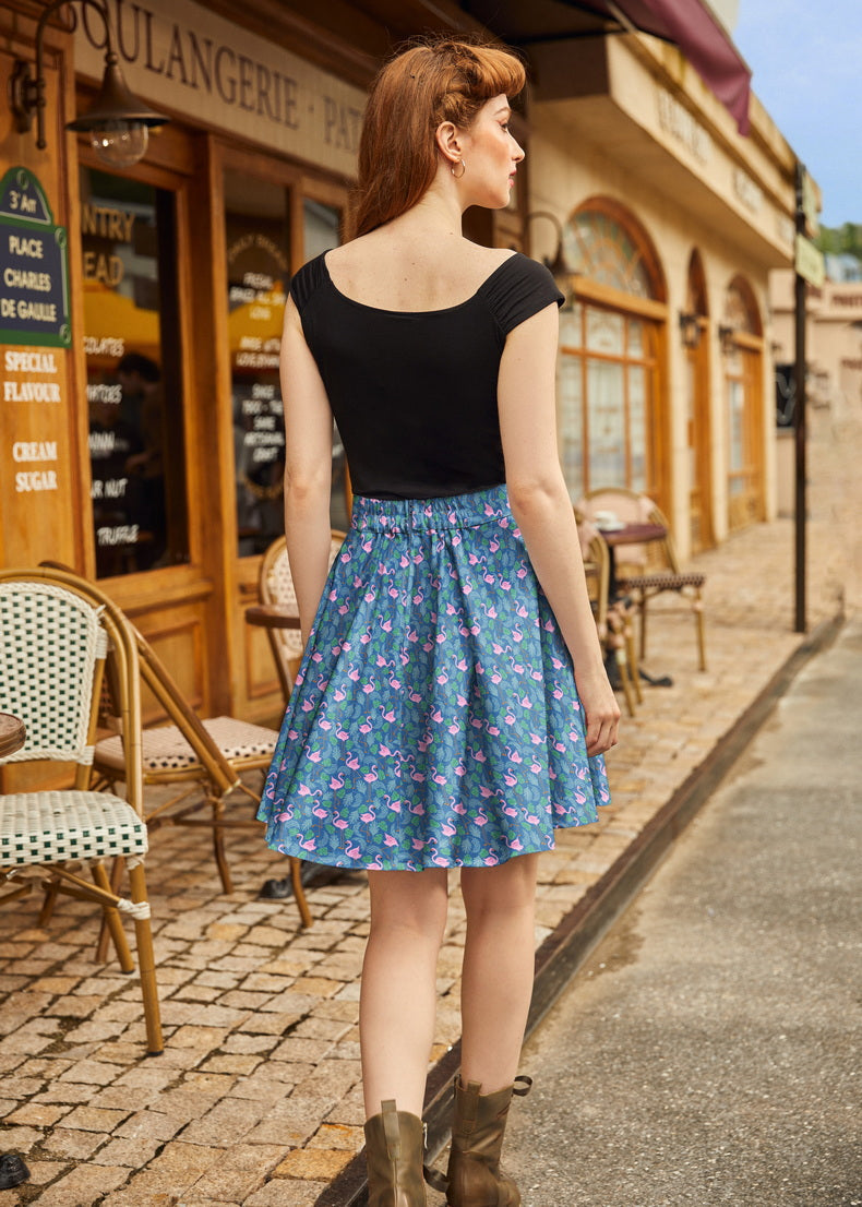 Retrolicious Flamingo Skater Skirt in L view 4