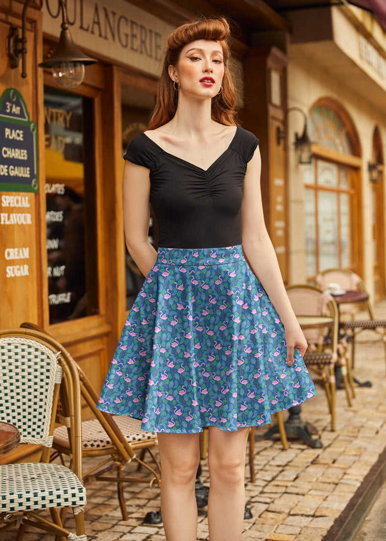 Retrolicious Flamingo Skater Skirt in M view 3