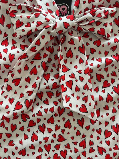 Retrolicious Hearts Bow Top in XL view 4 - Heart Bow Shirt