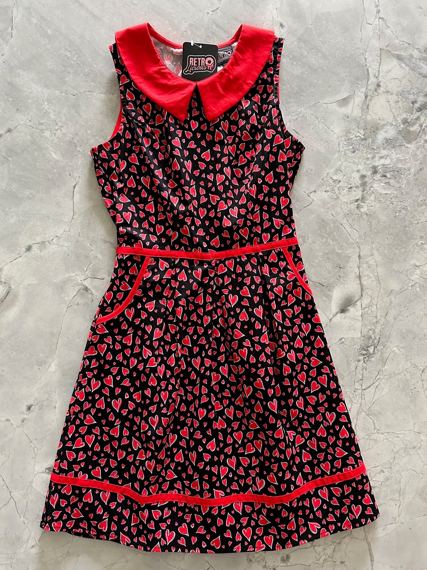 Retrolicious Hearts Collared Dress in XL view 5 - Heart Collar Dress