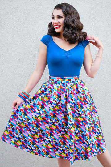 Retrolicious Isabel Top in Peacock Blue - MeeeShop Women's Fashion