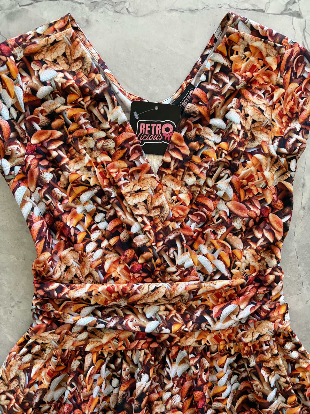 Retrolicious Mushroom Greta Dress in 1X view 6