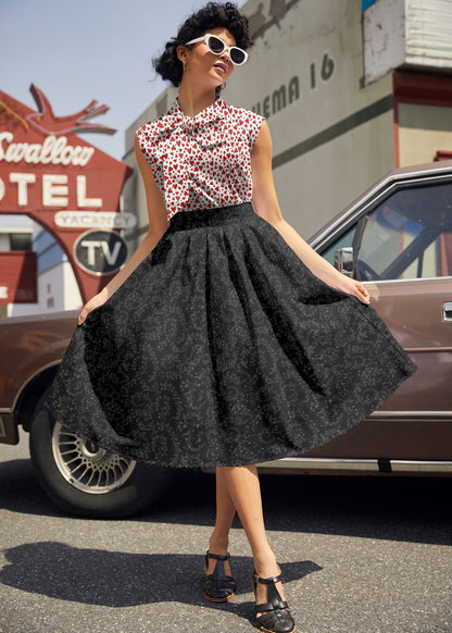 Retrolicious Music Notes Doris Skirt in XL view 4 - Pink Music Note Skirt