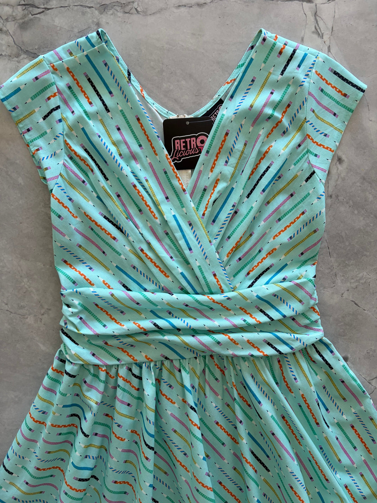 Retrolicious Pencils Greta Dress in 1X view 6