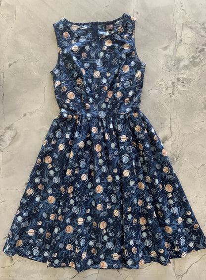 Retrolicious Planets Vintage Dress in 1X view 5 - Planet Vintage Dress