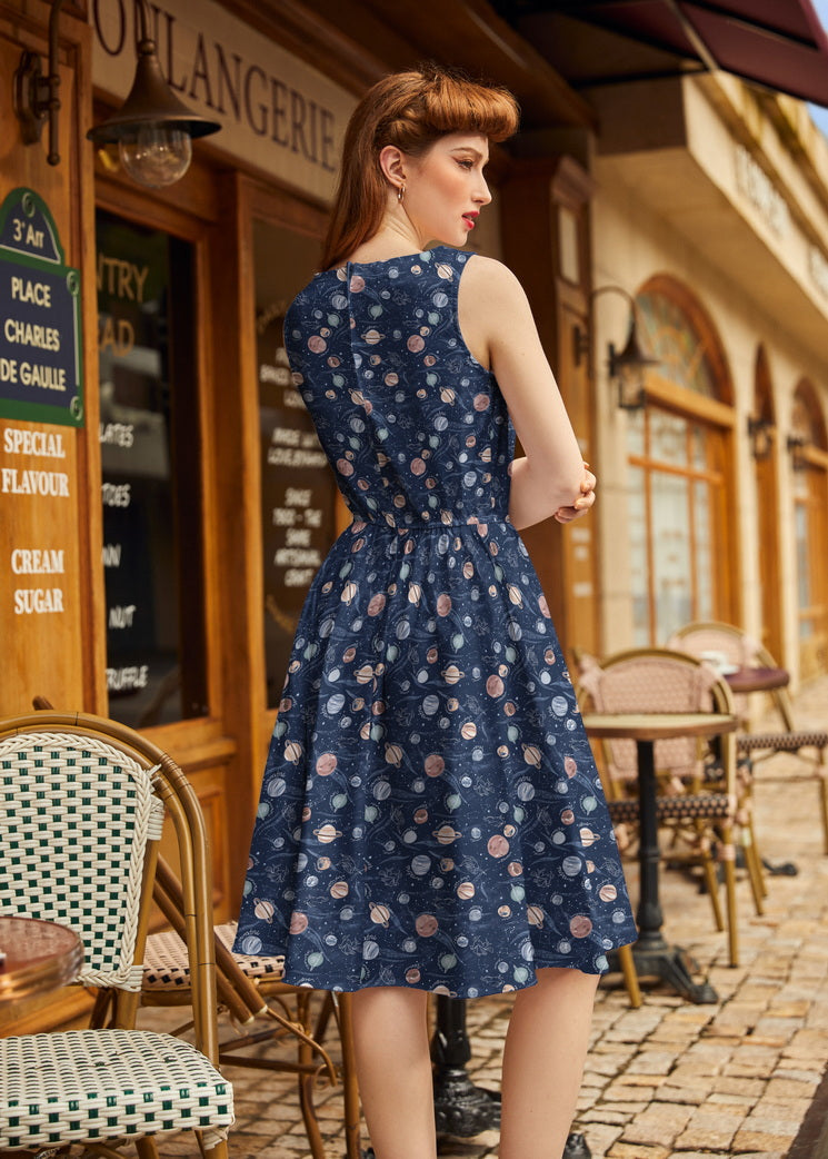 Retrolicious Planets Vintage Dress in XL view 4 - Planet Vintage Dress