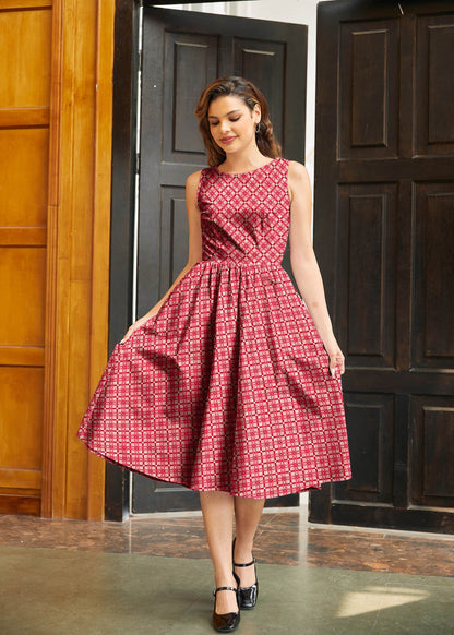 Retrolicious Red Diamond Midi Dress in M view 3 - Red Diamond Dress Shoes