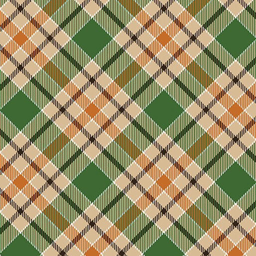 Retrolicious Rust & Green Plaid Midi Dress in S view 2 - Rusty Green Dress