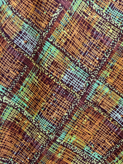 Retrolicious Rust Plaid Doris Skirt in M view 2 - Rust Pleated Skirt