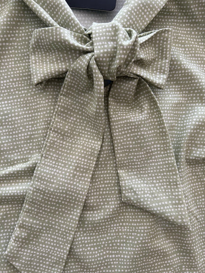 Retrolicious Sage Dot Bow Top - MeeeShop Women's Fashion