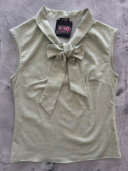 Retrolicious Sage Dot Bow Top in 1X view 6 - Sage 50 Tips And Tricks