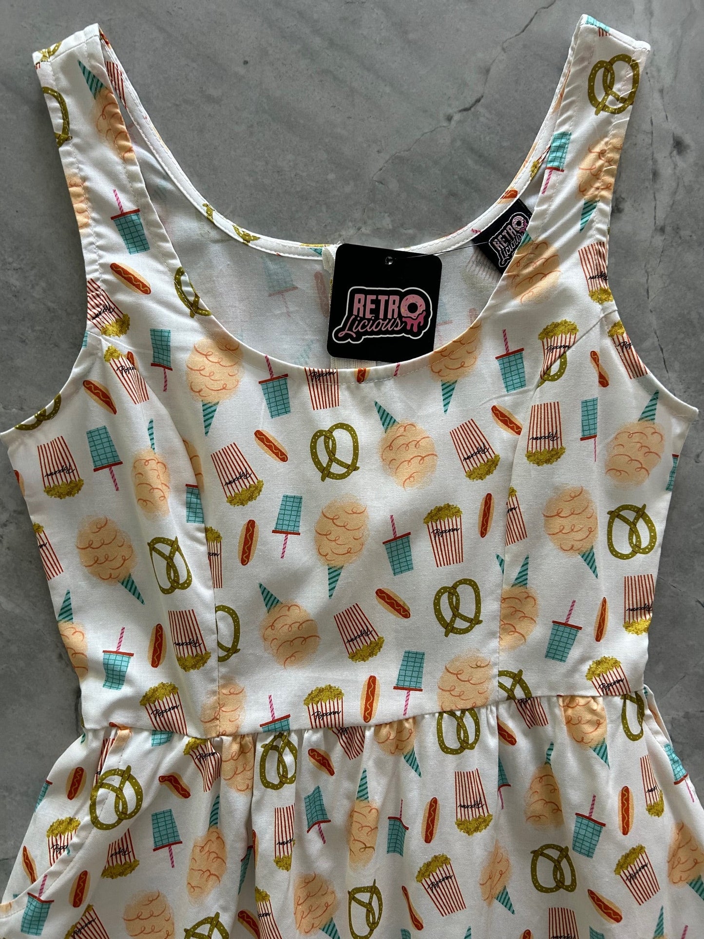 Retrolicious Snacks Shorter Length Fit & Flare Dress in L view 4